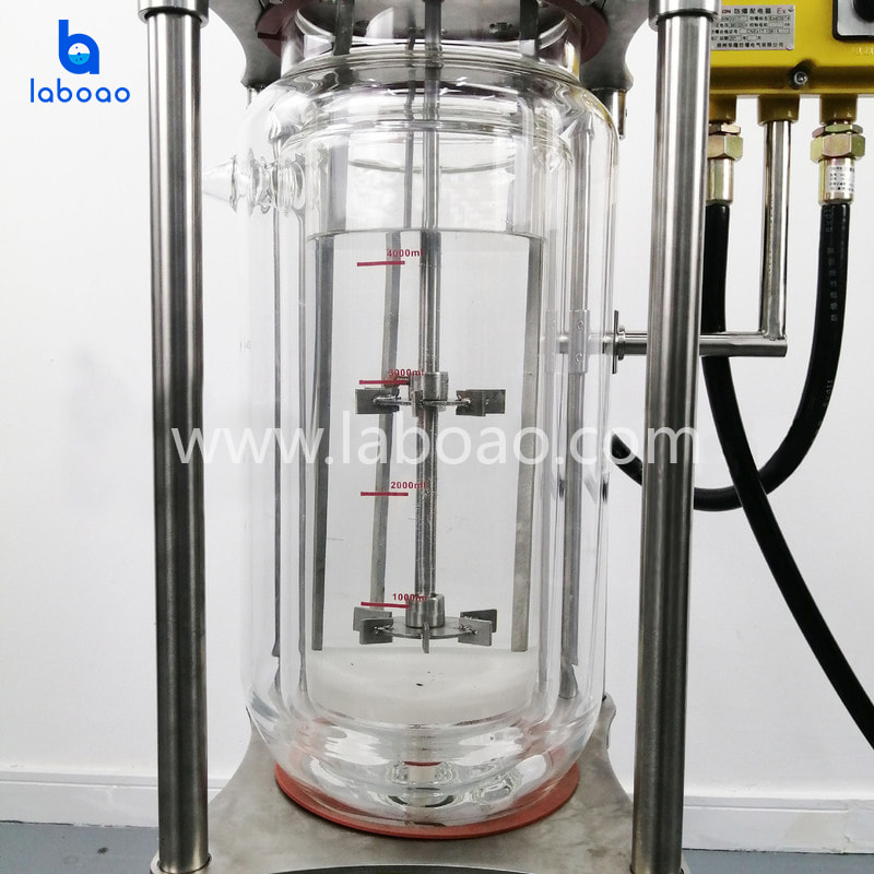 1-5L explosieveilige drielaagse glazen reactor met mantel