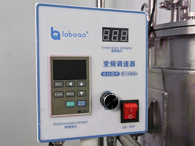 10L 50L roestvrijstalen vastefasereactor detail - De snelheid van de roerpeddel wordt in realtime weergegeven en kan worden aangepast aan de materiaalviscositeit en reactiebehoeften.