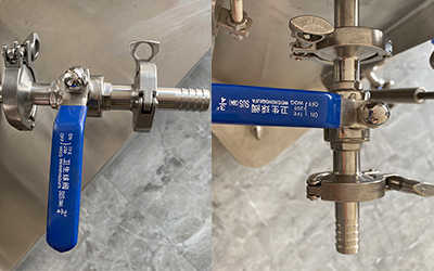 Ethanol Alcohol Extractie Centrifuge Systeem detail - De vloeistofinlaat, vloeistofuitlaat, overdrukventiel, koelmiddelinlaat en -uitlaat, manometer, enz. kunnen allemaal snel worden geïnstalleerd en gedemonteerd.