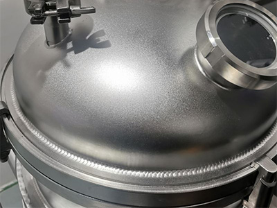 Moleculaire destillatie met korte weg van roestvrij staal detail - Visschubbenlassen, geen ondersnijding, geen poriën, goede luchtdichtheid, stevige structuur